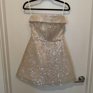 Anne Barge Little White Dress Dancing Queen in Champagne
